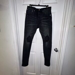 Purple Brand (Nordstrom) Women's Blue-Black Distressed Skinny Jeans